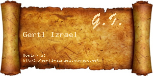 Gertl Izrael névjegykártya